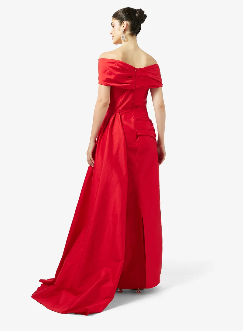 Namshi x  Off Shoulder Draped Gown With Trail for Women | Best Price UAE